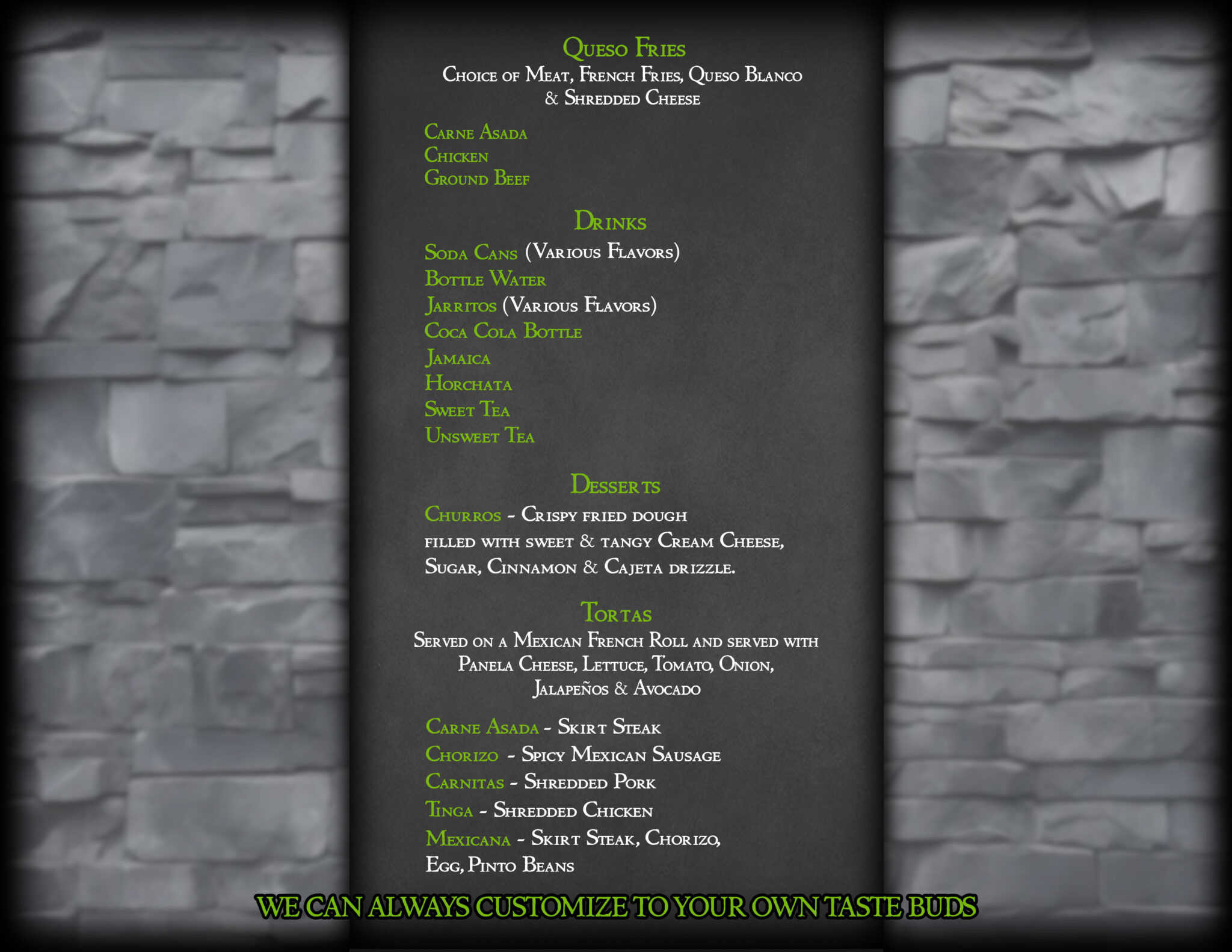 Menu - Sergios Tacos Grill